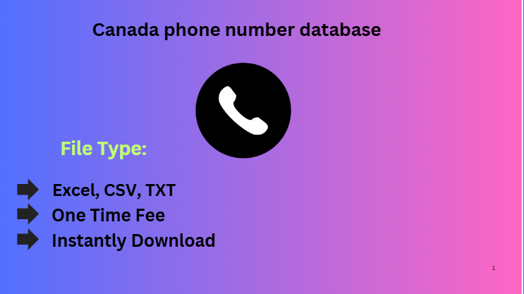 Canada phone number database