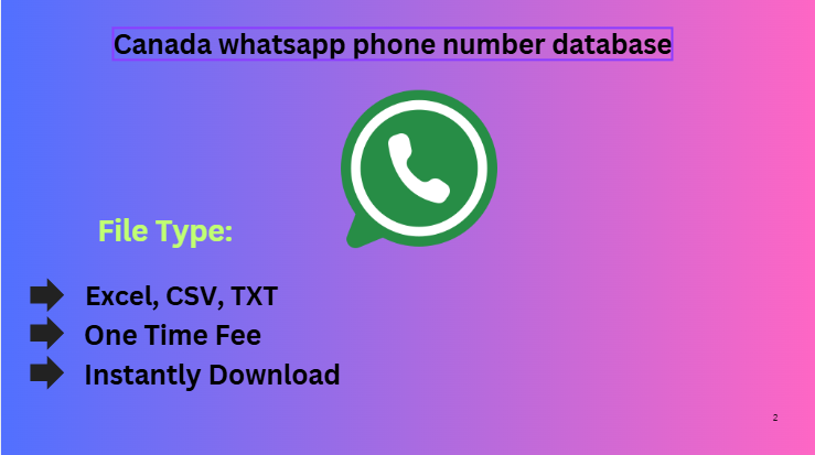 Canada whatsapp phone number database