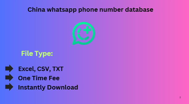 China whatsapp phone number database