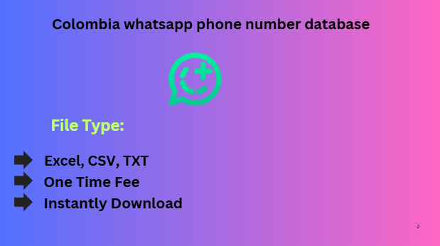 Colombia whatsapp phone number database